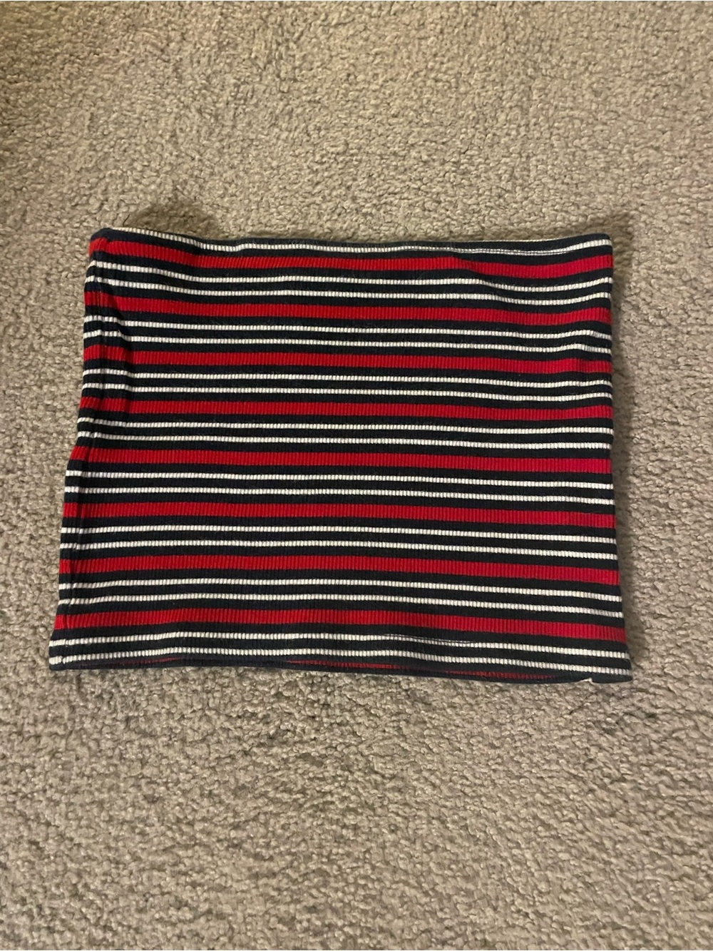 Brandy Melville Red Black White Striped Tube Crop Top